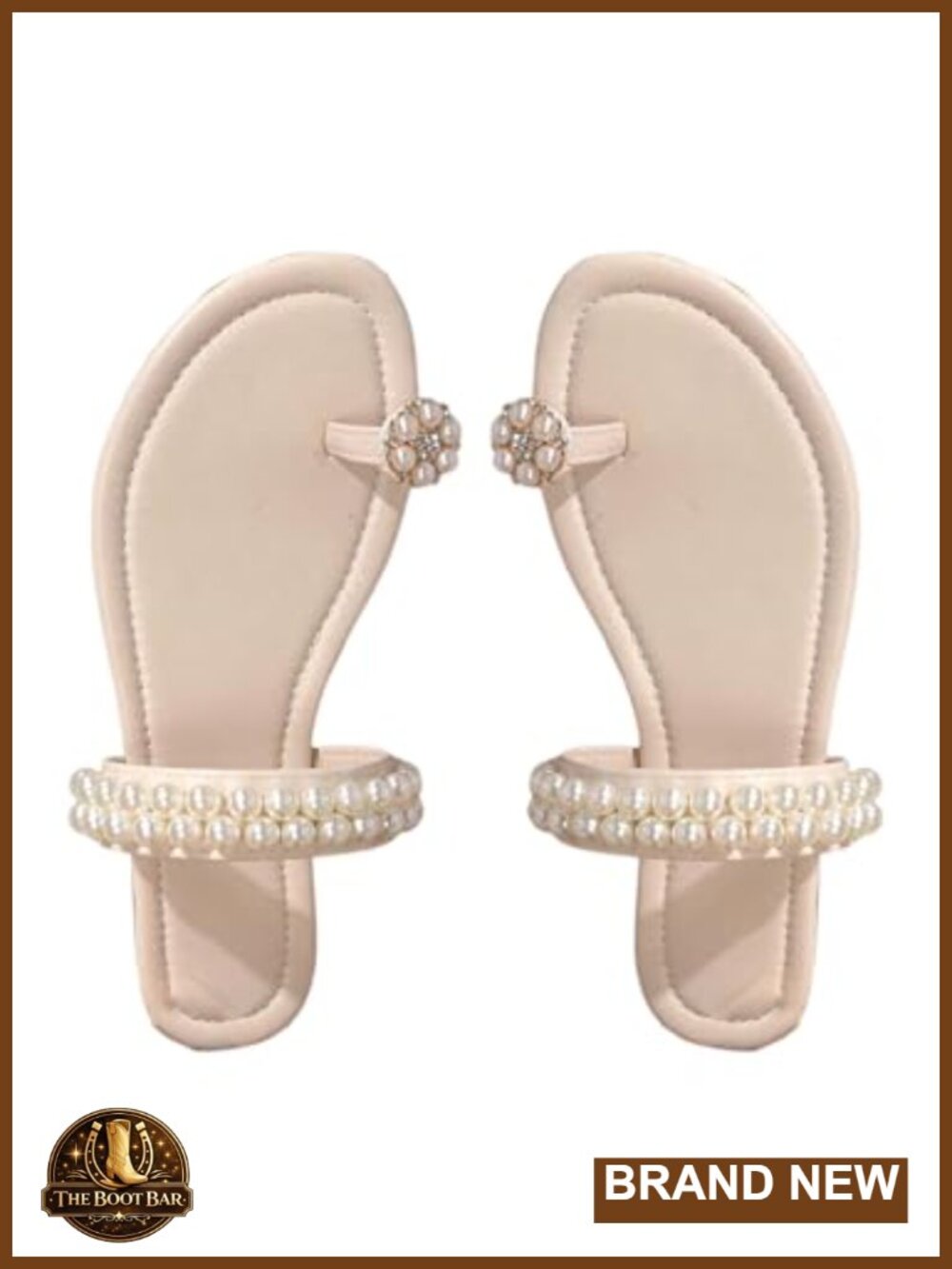 Pearl Bridal Sandals Dressy Wedding Open Toe Flats Beach Vacation